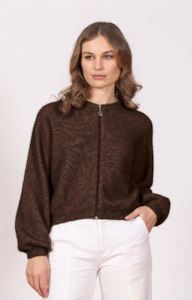 Bellow Sleeve Zip Cardi