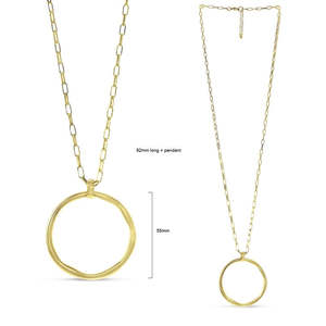 Necklaces: Metal Circle Gold