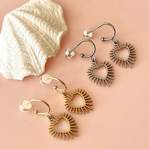 Jewellery: Spiky Heart Half Hoop Earrings