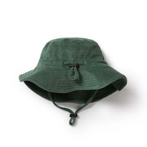 Kids Hats Beanies: Organic Terry Sunhat - Moss Last Size Was $50 Now