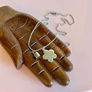 Penny Foggo: Lock & Flower Silver Necklace