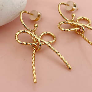 Penny Foggo: Big Textured Bow Half Hoops