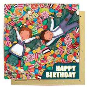 Spacecraft Gift Card: Candyland Birthday  Card