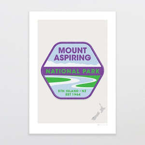 Glenn Jones: National Park Patch Print - Mount Aspiring