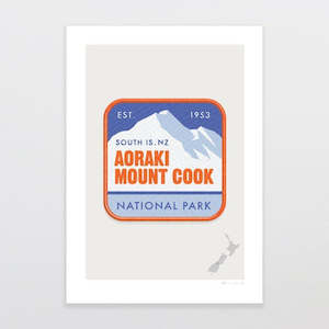 Glenn Jones: National Park Patch Print - Aoraki Mount Cook