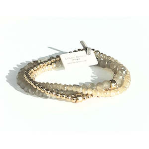 Top Gifts For Mum: Beaded Bracelet Set - Smoke & Gold