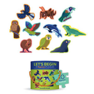 Eco Puzzles: 2 Piece Lets Begin Puzzle Cannister - NZ Animals