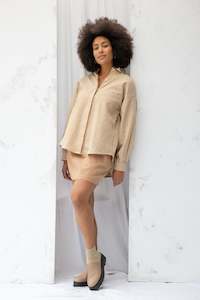 Recreate: Recreate Found Shirt - Brown Gingham Was $229 Now