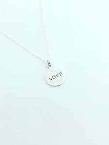 Sterling Silver Disc Love Necklace
