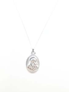 Valentines Day: Sterling Silver Mary Necklace