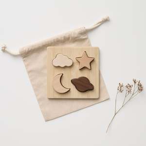 Over The Dandelions: Wooden Star Moon Puzzle