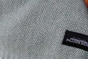 Palliser Ridge: Luxury Lambs Wool Blanket - Herringbone Seagrass