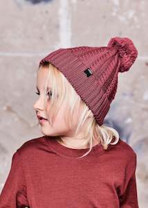Little Flock Of Horrors: Little Flock of Horrors Merino Thick As Thieves Beanie - Currant Was $45