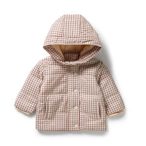 Check Puffer Jacket - Amber Check