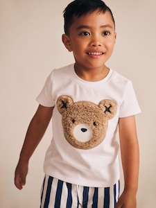 Furry Huxbear Crisp White Tee - White