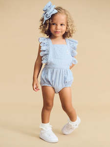 Huxbaby: Broderie Frill Playsuit - Indigo