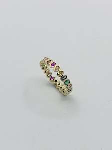 Rings: 18K Gold Pierres Multicoloured Ring