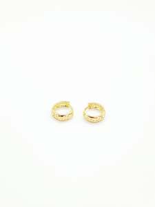Gold Flower Huggie Earrings 12mm