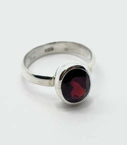 SS 10 x 8mm Handmade Garnet Rings