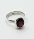 SS 10 x 8mm Handmade Garnet Rings