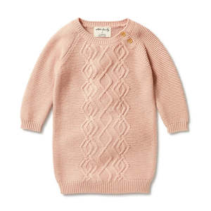 Knitted Cable Dress - Rose Was $95 Now