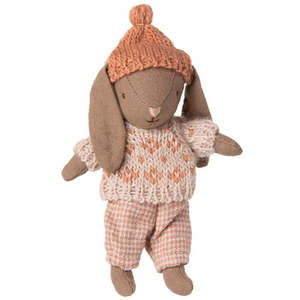Gifts Over 100: Maileg Winter Bunny Micro - Brown Rose