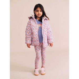 Heart Floral Quilted Puffer Jacket