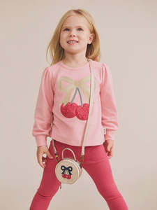Cherry Bow Puff Sleeve Top