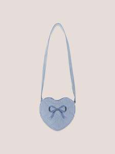 Huxbaby: Denim Bow Heart Handbag