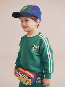 Huxbaby: Racer Stripe Sweatshirt - Emerald