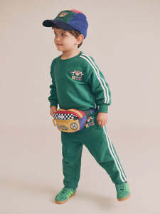 Huxbaby: Racer Stripe Trackpant - Emerald