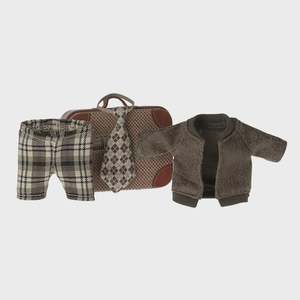 Gifts 50 100: Maileg Grandpa Jacket, Pants & Tie in Suitcase