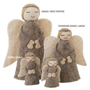 Due October Xmas 26 Felt Decorations - Hanging Angel Small
