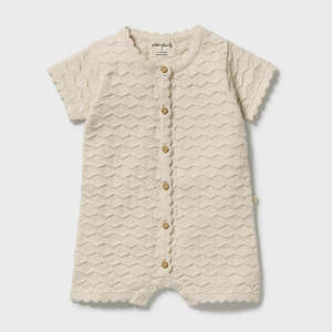 Milk Cloud Organic Knitted Chevron Growsuit