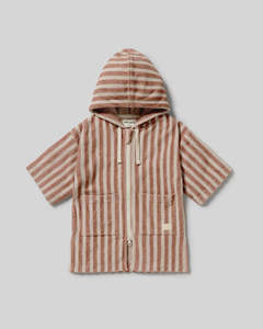 Kids Clothing: Cherry Cola Stripe Organic Hooded Towel