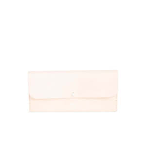 Wallets: Distance Wallet - Natural Leather/White