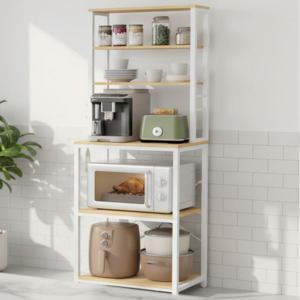 Kitchen Pantry Storage Shelf - Oak White
