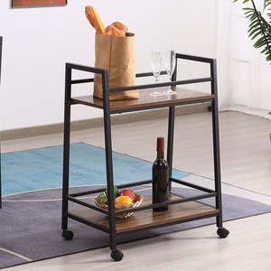 Rolling Bar Cart With Shelves