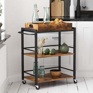 Trolley And Utility Carts: Bar Cart Industrial Style - Brown and Black