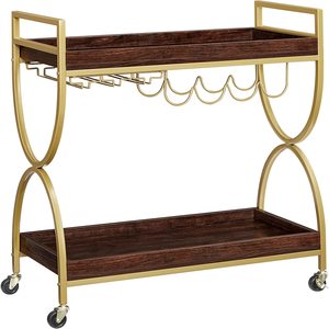 Trolley And Utility Carts: Nyla Drinks Trolley Bar Cart With Wine Holders