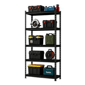In Stock: Metal Garage Storage Shelving Unit 1000kg, Black, 90×40×183cm