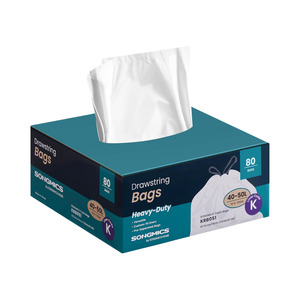 Heavy-Duty Drawstring Rubbish Bags 50 Litre - (80 Piece)
