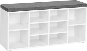 Shoe Bench Storage Cabinet 104 x 30 x 48 cm - White