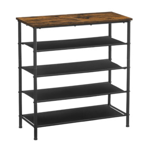Shoe Storage: 5 Tier Shoe Storage Rack For 12-16 Pairs of Shoes