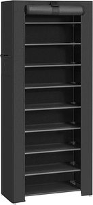 Shoe Storage: 10-Tier Shoe Organiser Rack Black