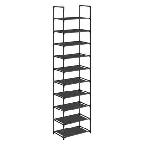 10-Tier Shoe Shelf Storage Organiser Black