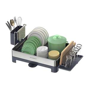 Bench Top Organisers: Premium Full Size Steel Dish Rack - Silver