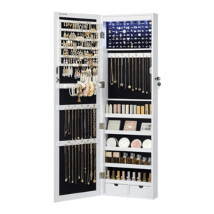 Jewellery Cabinet With LED Mirror - White