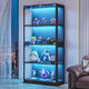 Terra Display Cabinet with Glass Doors & Lights - Black