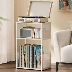 Record Player Stand – Rustic White
